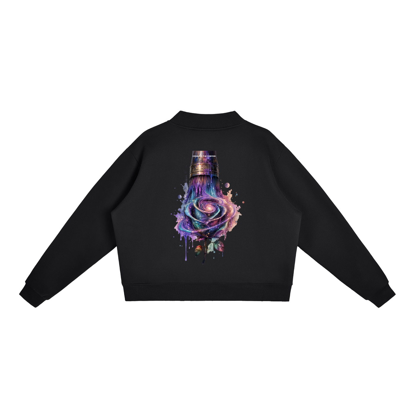 Essential Fleece Mock-Neck Crew Sweatshirt