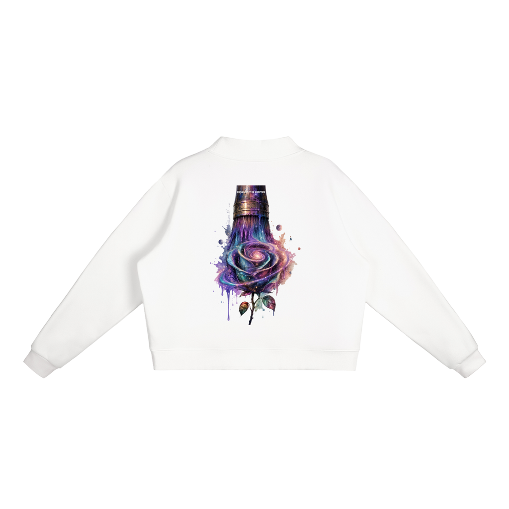 Essential Fleece Mock-Neck Crew Sweatshirt