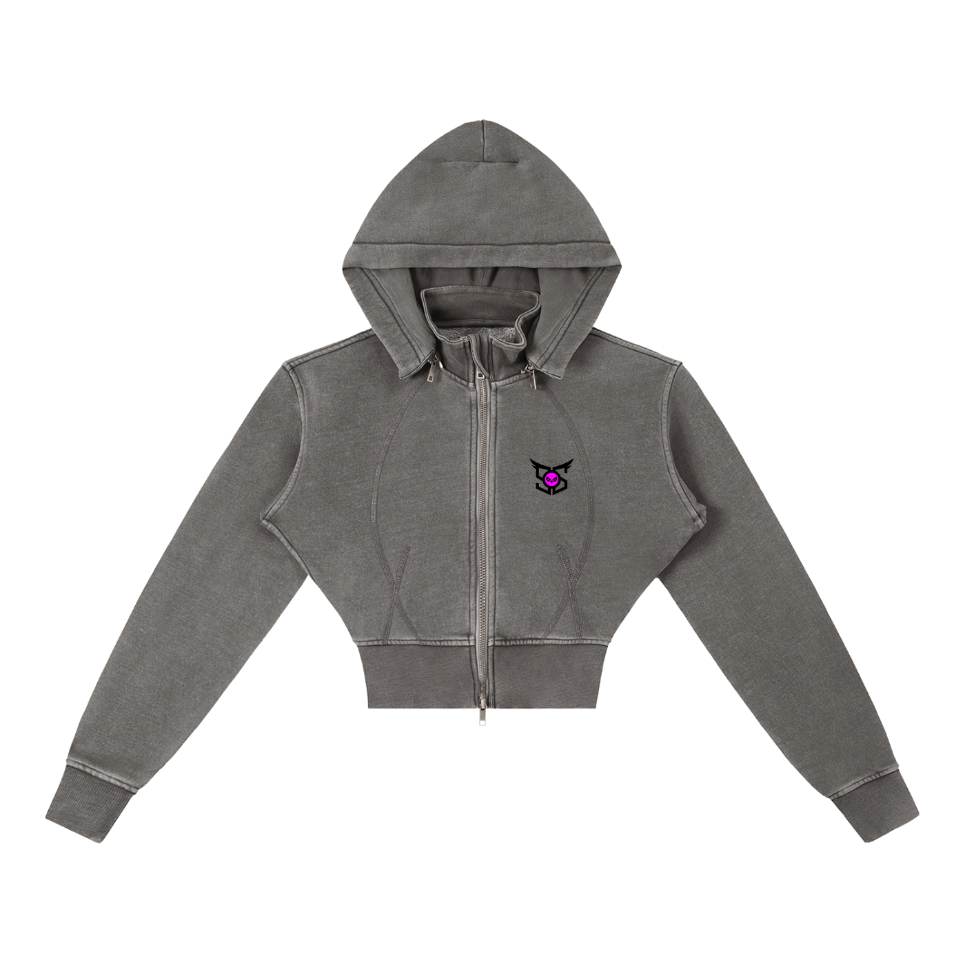 Vintage Washed Cropped Fleece Hoodie