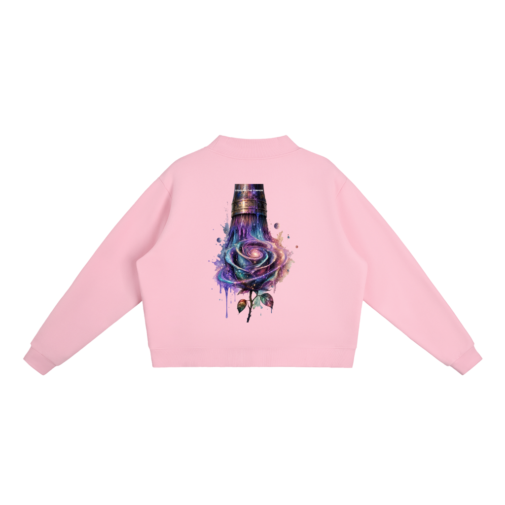 Essential Fleece Mock-Neck Crew Sweatshirt