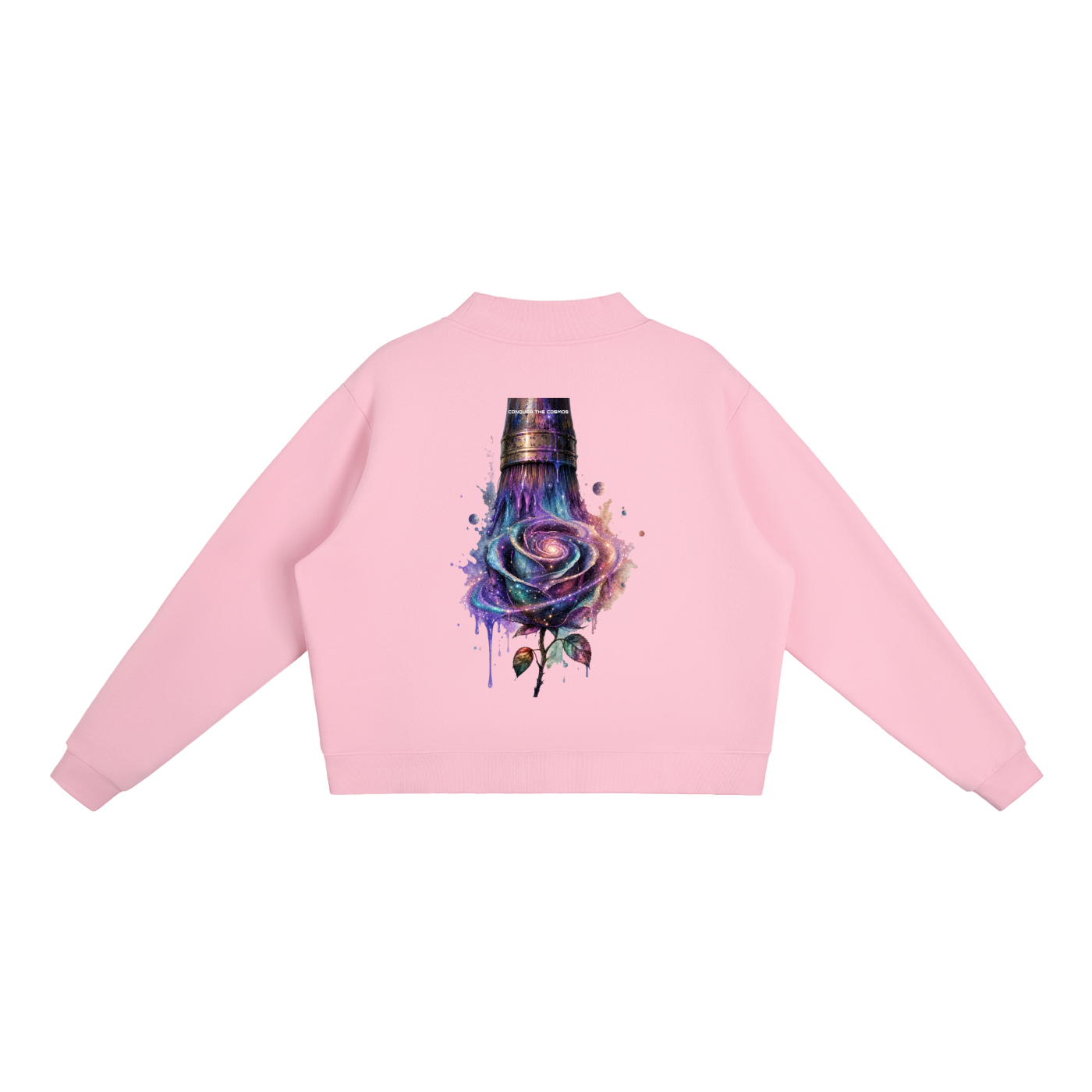 Essential Fleece Mock-Neck Crew Sweatshirt